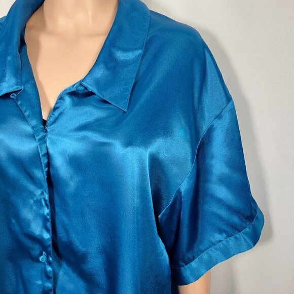 Victoria's Secret Women's Vintage Gold Label Satin/Polyester Button Up Size L - Picture 3 of 12